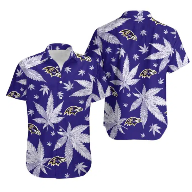 Combo Baltimore Ravens Button-Up Shirt & Men Shorts TF17