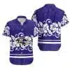 Combo Baltimore Ravens Button-Up Shirt & Men Shorts CJ27