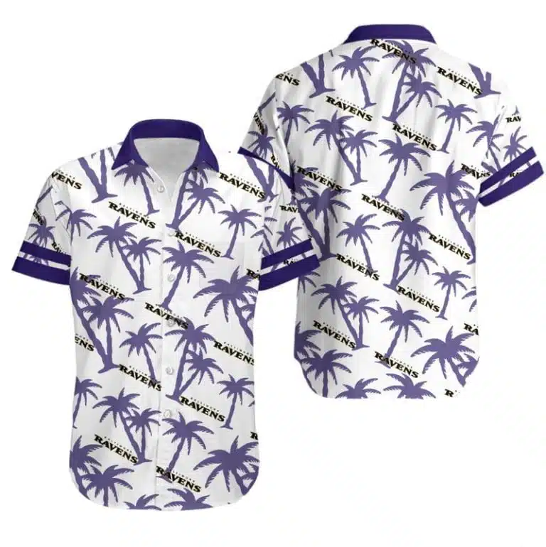 Combo Baltimore Ravens Button-Up Shirt & Men Shorts KF13