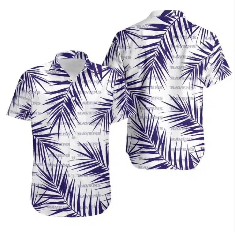 Combo Baltimore Ravens Button-Up Shirt & Men Shorts KD24