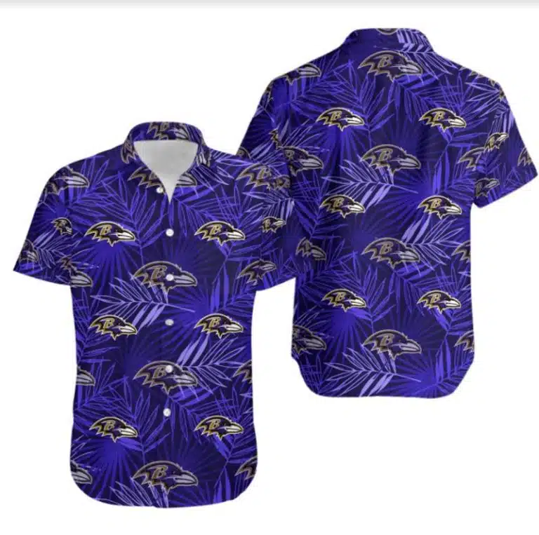 Combo Baltimore Ravens Button-Up Shirt & Men Shorts FL25