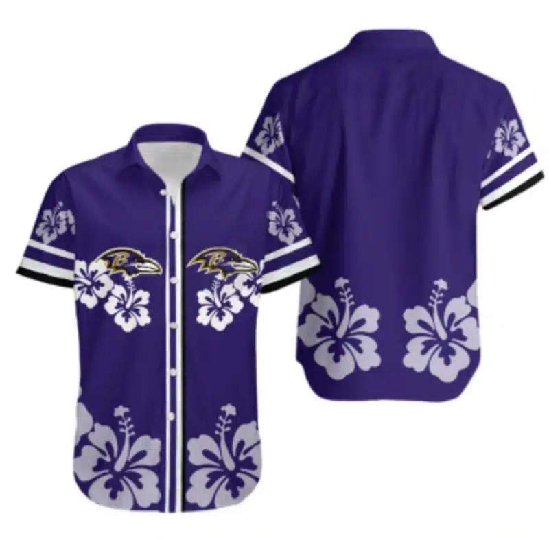 Combo Baltimore Ravens Button-Up Shirt & Men Shorts VS13