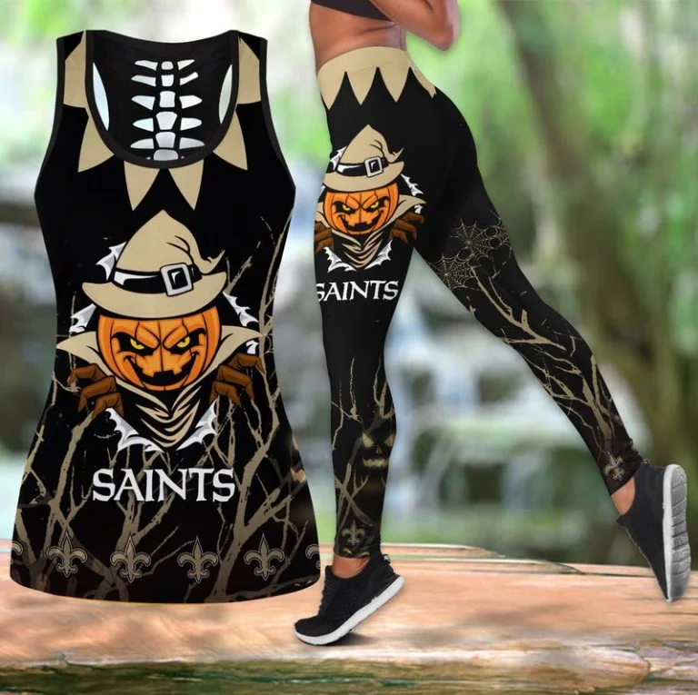 New Orleans Saints Women's Hollow Out Tank Top + Legging OE76