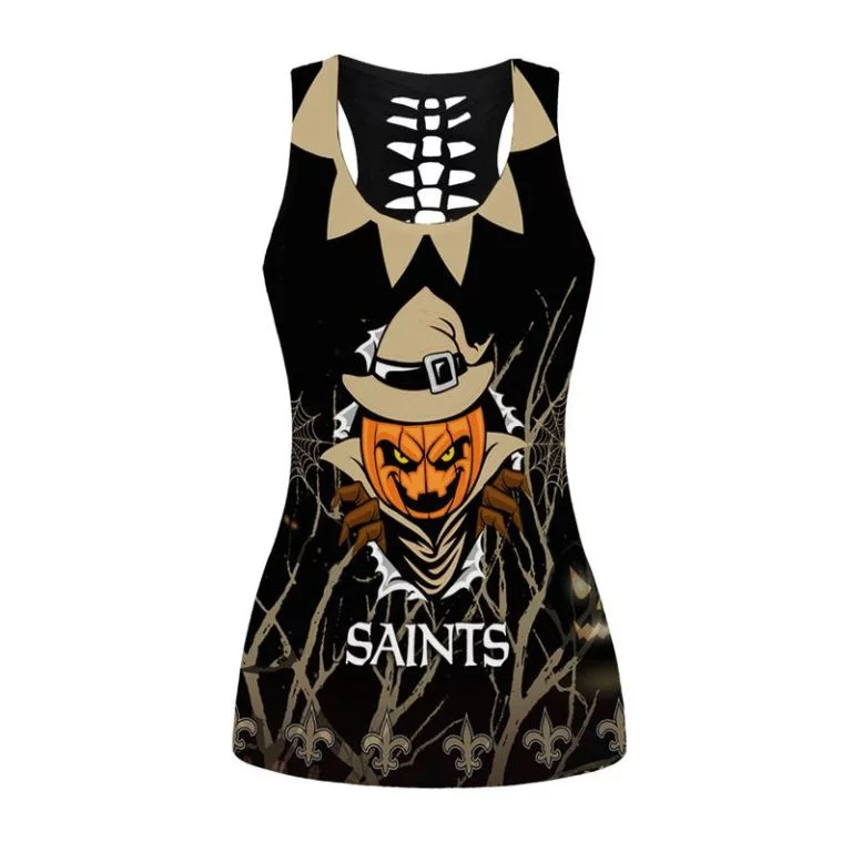 New Orleans Saints Women's Hollow Out Tank Top + Legging OE76 - Image 2