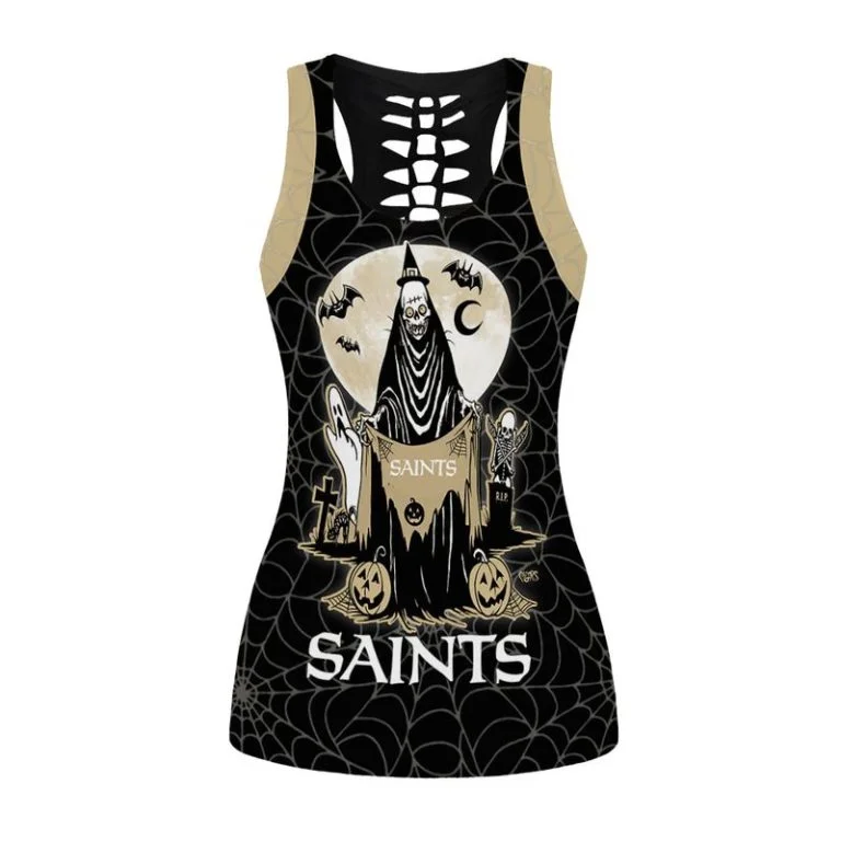 New Orleans Saints Women's Hollow Out Tank Top + Legging EO68 - Image 2