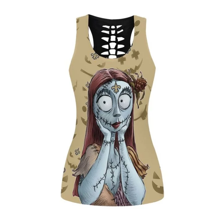 New Orleans Saints Women's Hollow Out Tank Top + Legging EY76 - Image 2