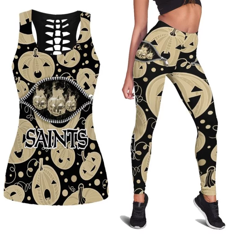 New Orleans Saints Women's Hollow Out Tank Top + Legging WH67