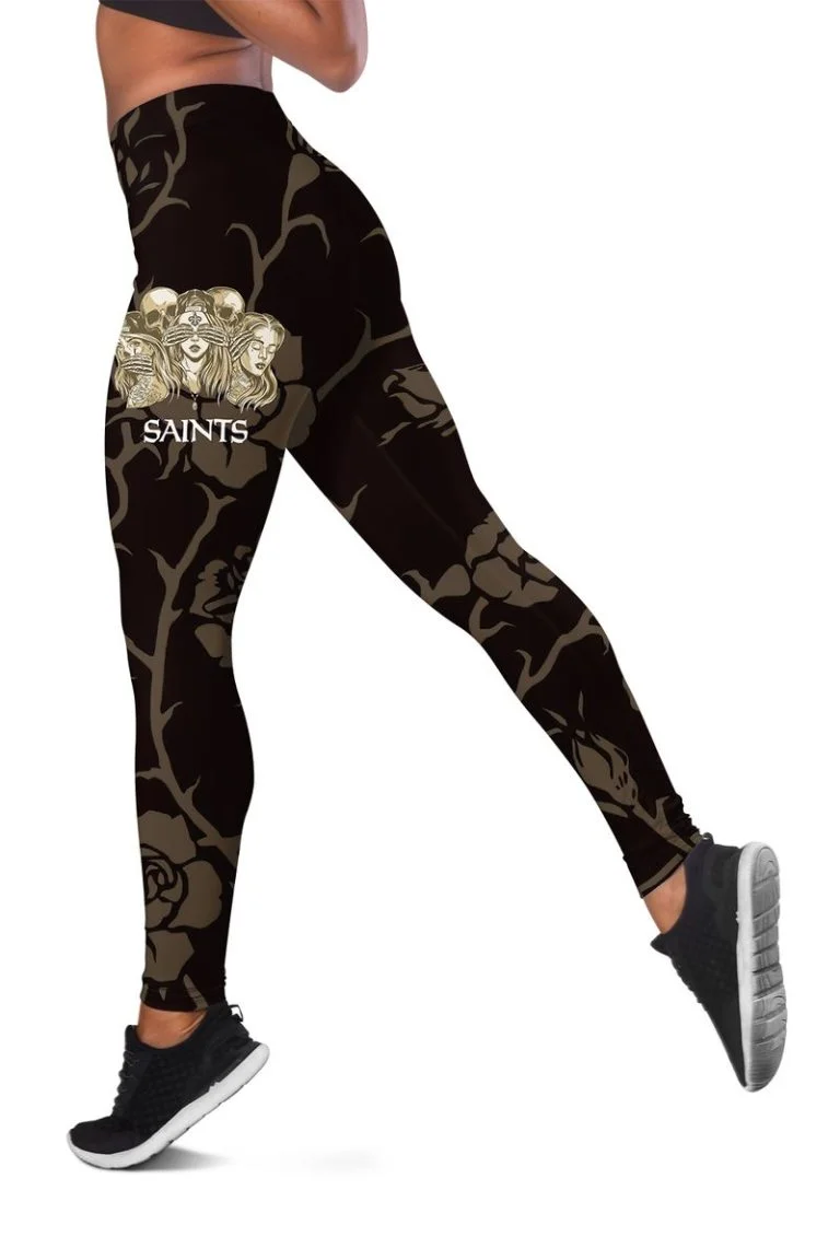 New Orleans Saints Women's Hollow Out Tank Top + Legging WI73 - Image 3