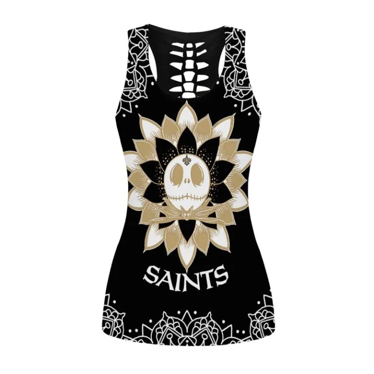 New Orleans Saints Women's Hollow Out Tank Top + Legging TO57 - Image 2