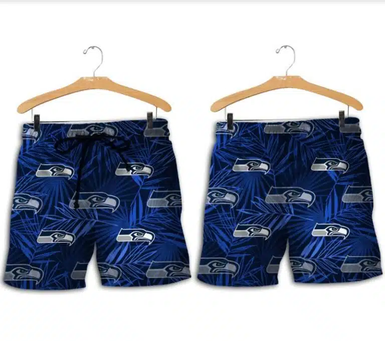 Combo Seattle Seahawks Button-Up Shirt & Men Shorts RJ21 - Image 2