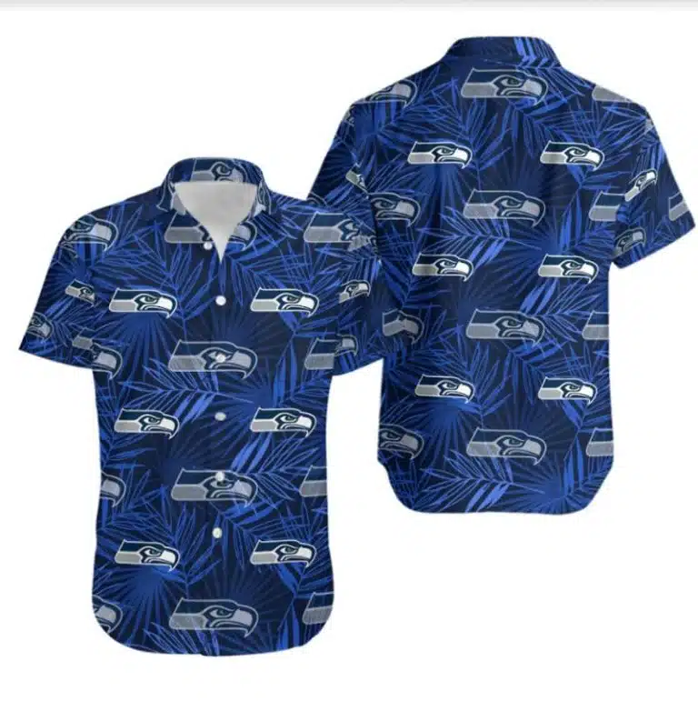 Combo Seattle Seahawks Button-Up Shirt & Men Shorts RJ21
