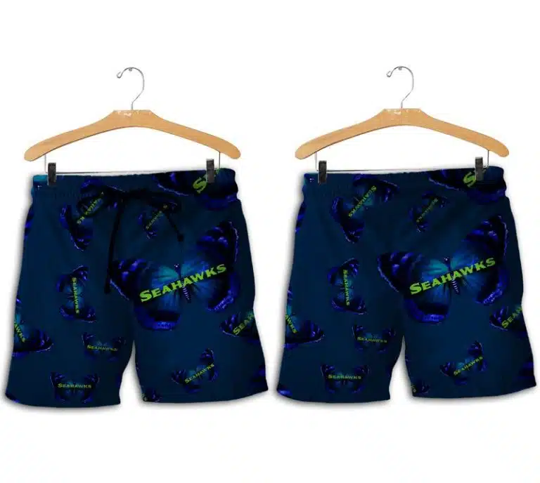 Combo Seattle Seahawks Button-Up Shirt & Men Shorts JT74 - Image 2
