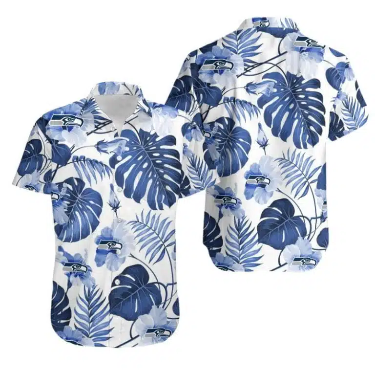 Combo Seattle Seahawks Button-Up Shirt & Men Shorts WJ44