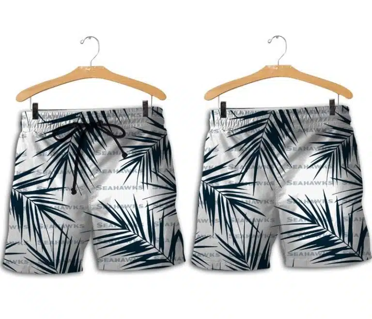 Combo Seattle Seahawks Button-Up Shirt & Men Shorts IW34 - Image 2