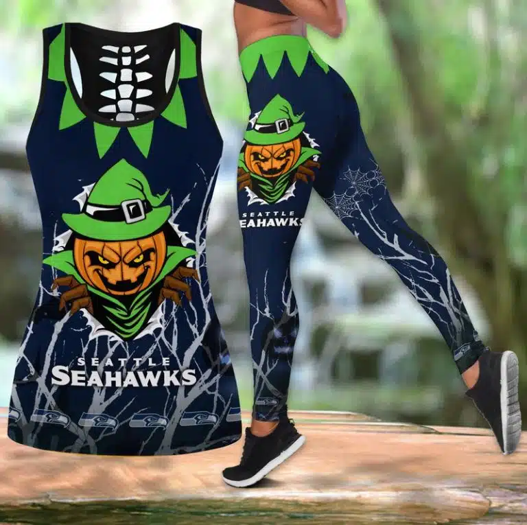 Seattle Seahawks Women's Hollow Out Tank Top + Legging TS46