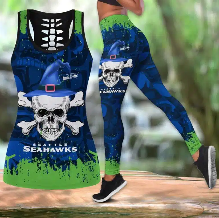 Seattle Seahawks Women's Hollow Out Tank Top + Legging KG67