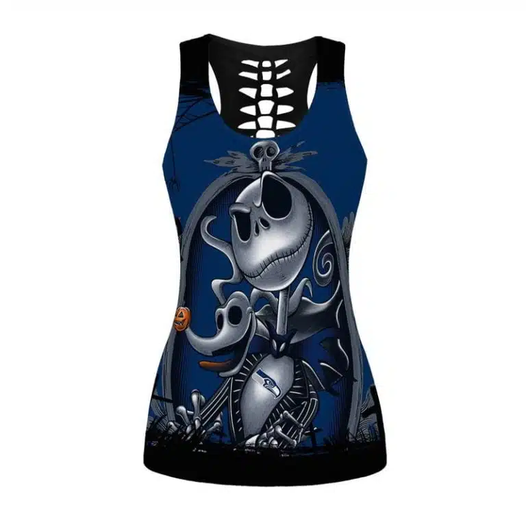 Seattle Seahawks Women's Hollow Out Tank Top + Legging RG64 - Image 2