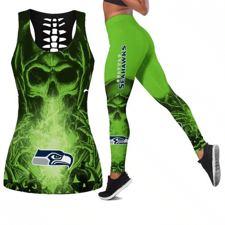 Seattle Seahawks Women's Hollow Out Tank Top + Legging TD47