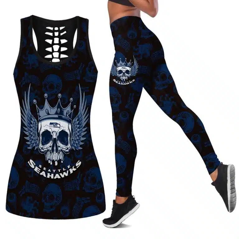 Seattle Seahawks Women's Hollow Out Tank Top + Legging EK54