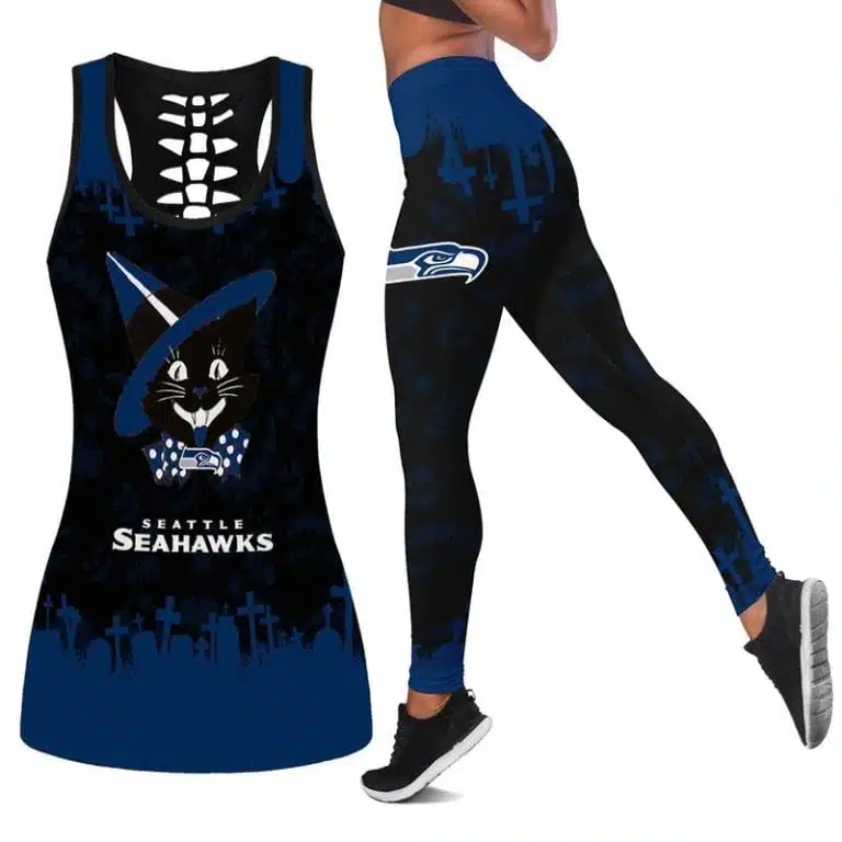 Seattle Seahawks Women's Hollow Out Tank Top + Legging TF31