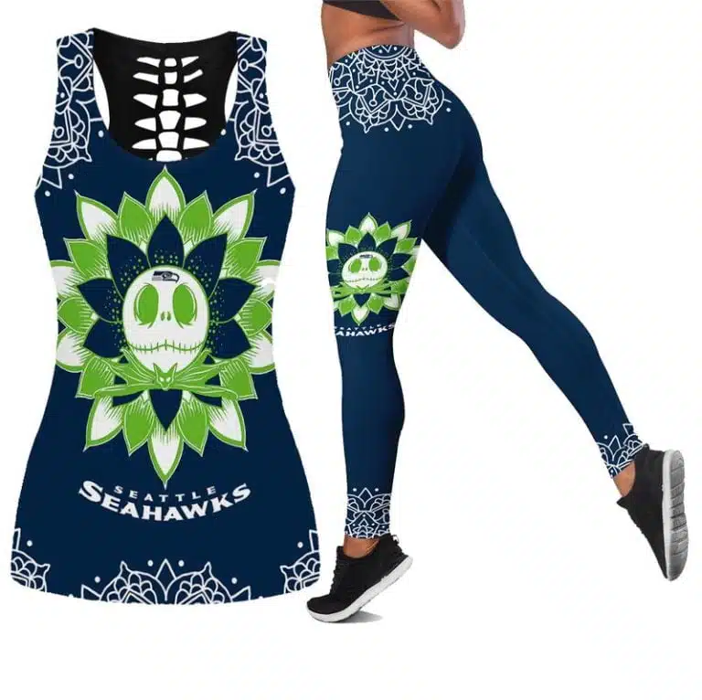 Seattle Seahawks Women's Hollow Out Tank Top + Legging KR67