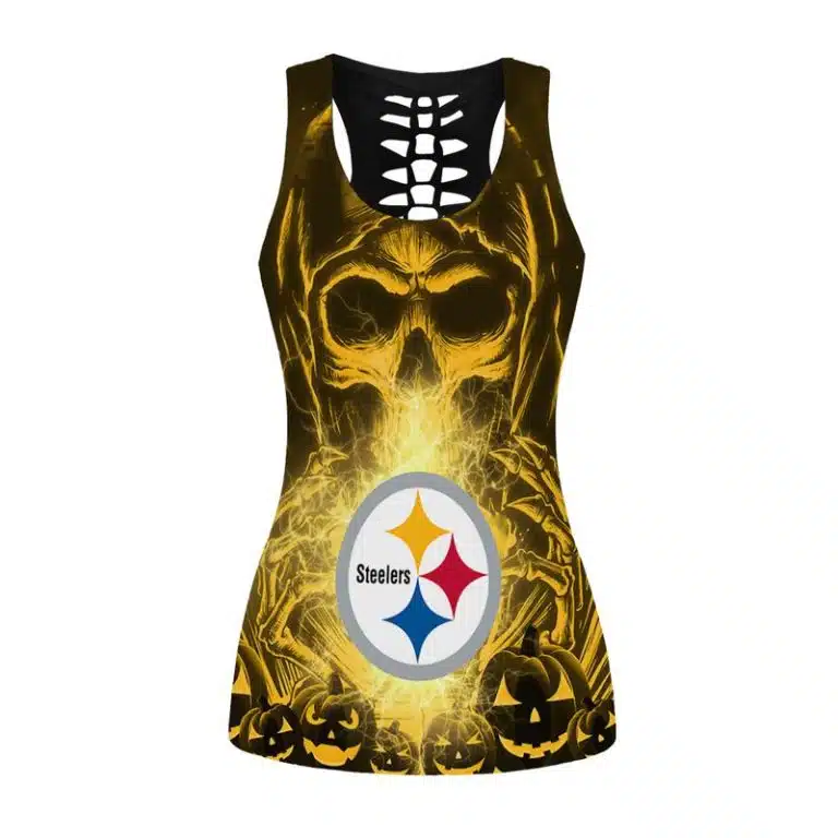 Pittsburgh Steelers Women's Hollow Out Tank Top + Legging WT41 - Image 2