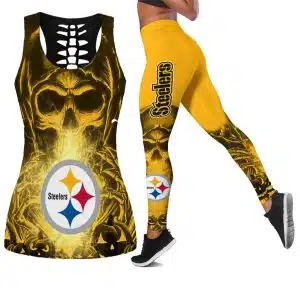 Pittsburgh Steelers Women's Hollow Out Tank Top + Legging WT41