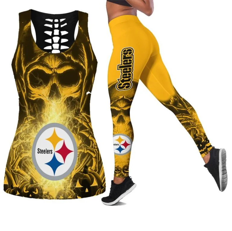 Pittsburgh Steelers Women's Hollow Out Tank Top + Legging WT41