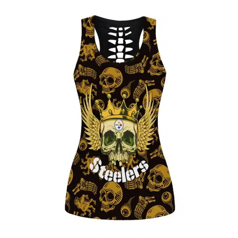 Pittsburgh Steelers Women's Hollow Out Tank Top + Legging HR29 - Image 2