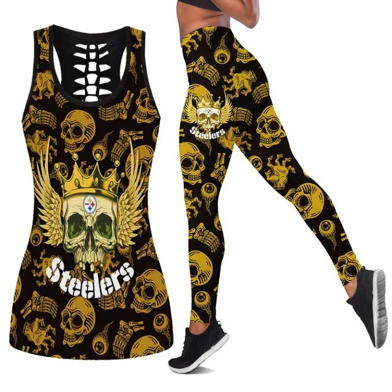 Pittsburgh Steelers Women's Hollow Out Tank Top + Legging HR29