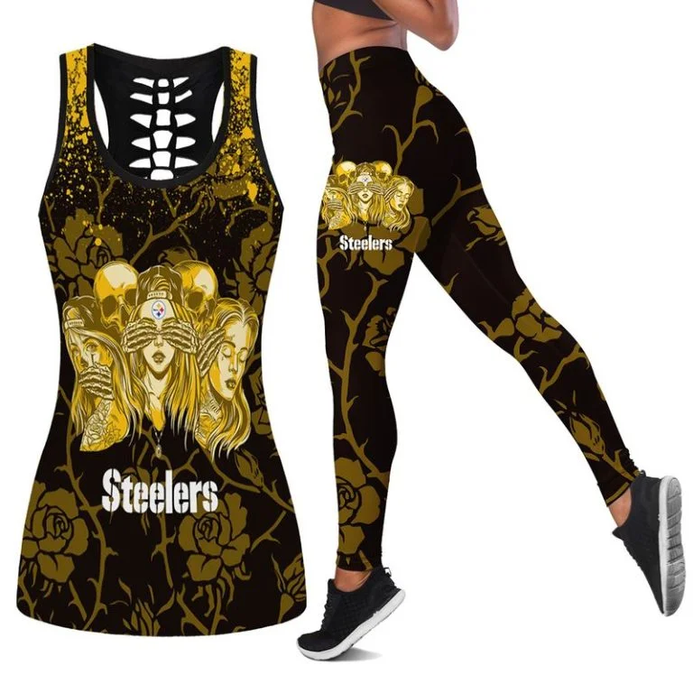 Pittsburgh Steelers Women's Hollow Out Tank Top + Legging RH28