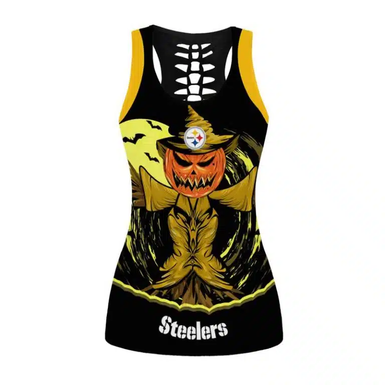 Pittsburgh Steelers Women's Hollow Out Tank Top + Legging EH31 - Image 2