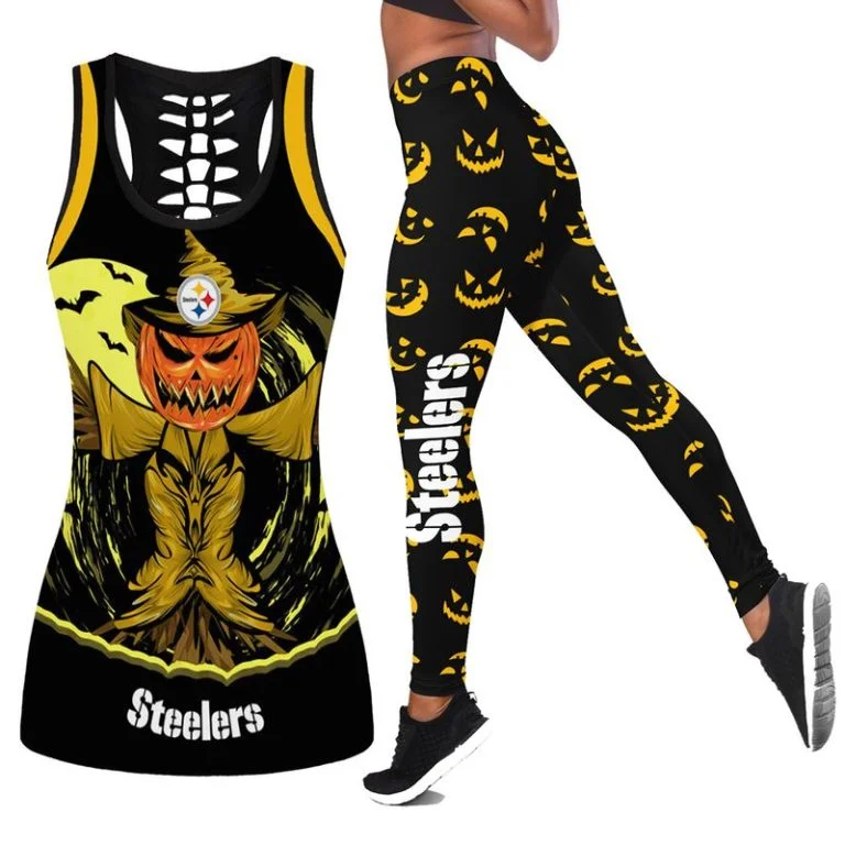 Pittsburgh Steelers Women's Hollow Out Tank Top + Legging EH31
