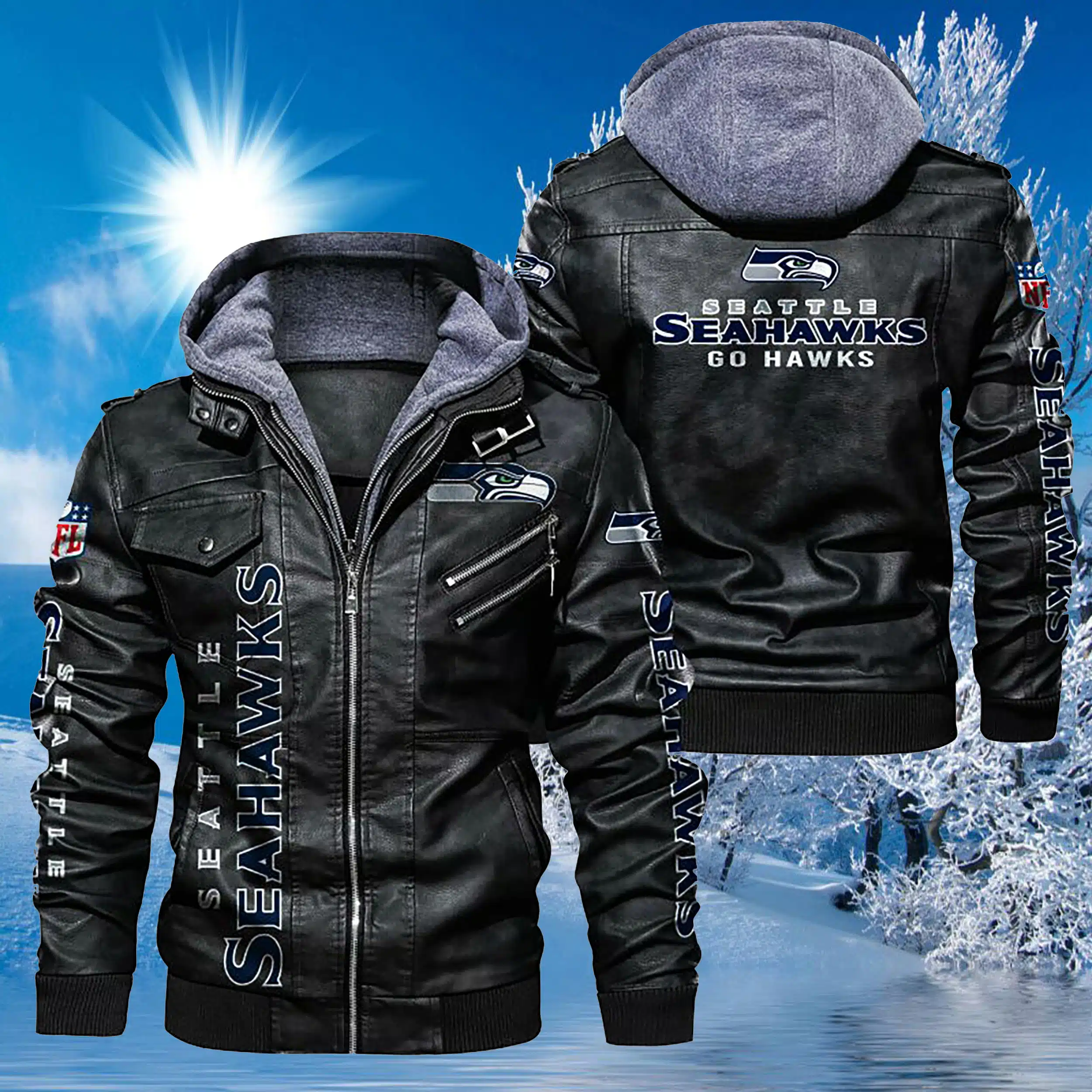 Seattle Seahawks Leather Jacket WT74