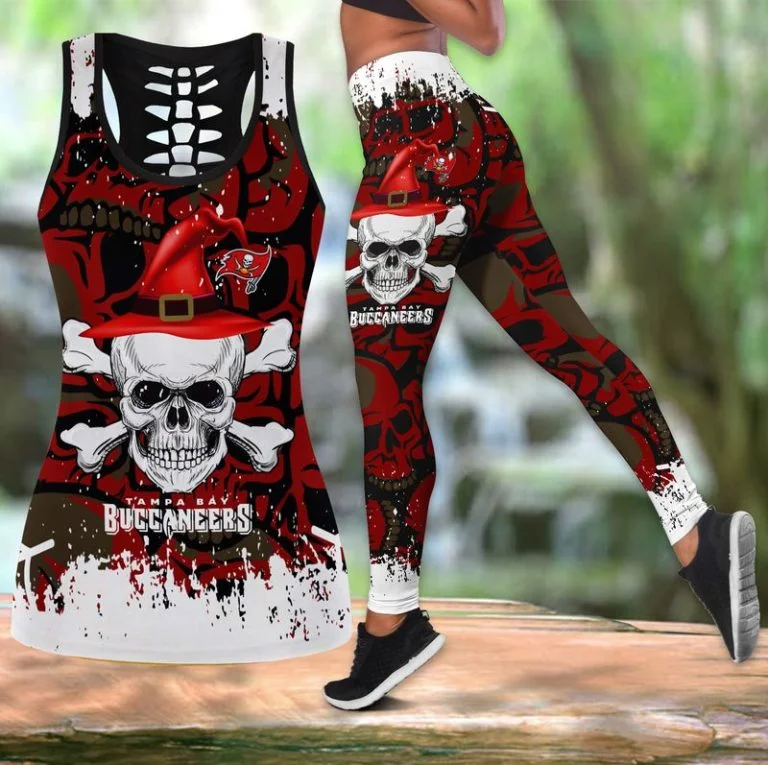 Tampa Bay Buccaneers Women's Hollow Out Tank Top + Legging WL36
