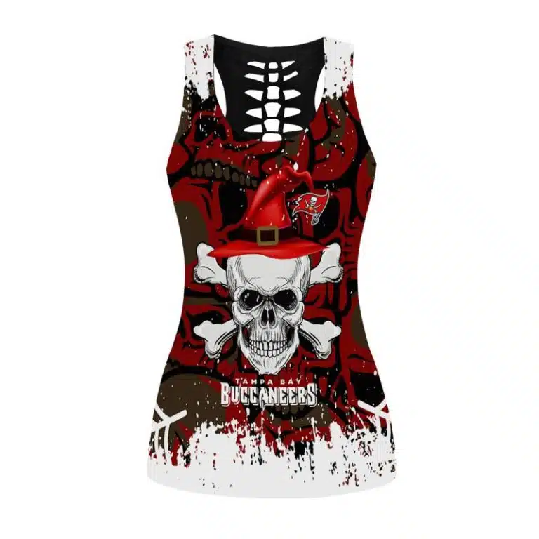 Tampa Bay Buccaneers Women's Hollow Out Tank Top + Legging WL36 - Image 2