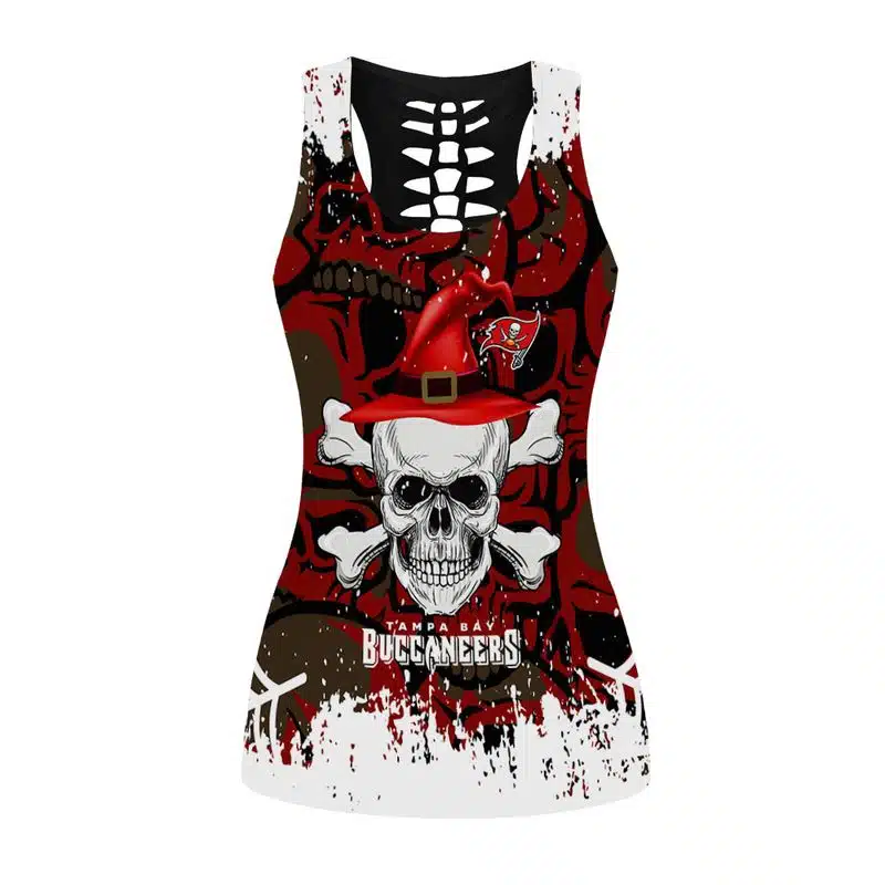 Tampa Bay Buccaneers Women's Hollow Out Tank Top + Legging WL36 - Image 2