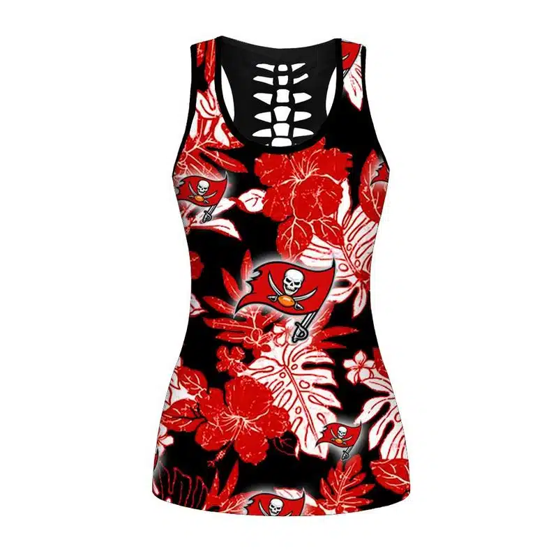 Tampa Bay Buccaneers Women's Hollow Out Tank Top + Legging JT71 - Image 2