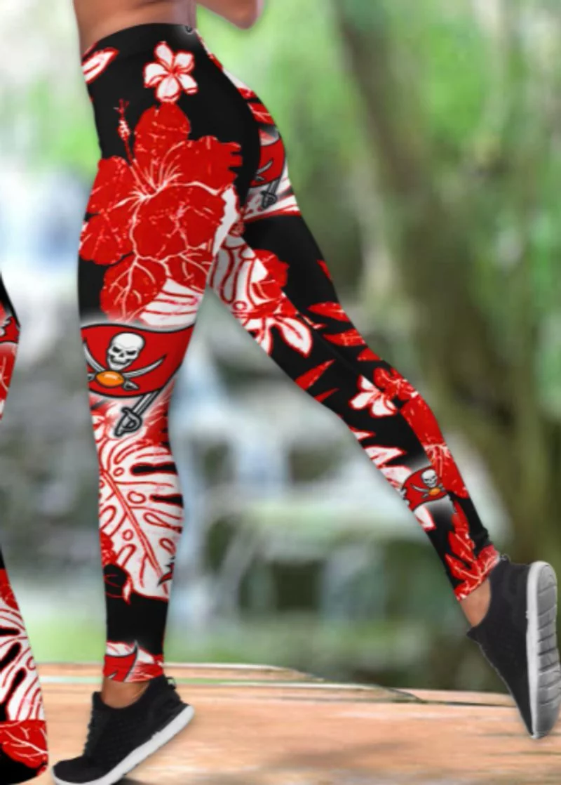 Tampa Bay Buccaneers Women's Hollow Out Tank Top + Legging JT71 - Image 3
