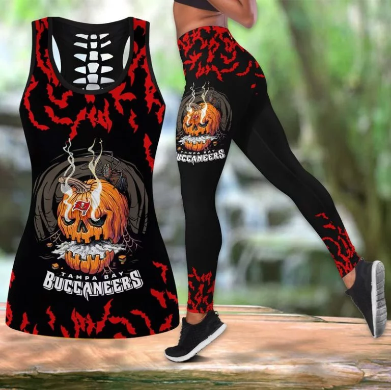 Tampa Bay Buccaneers Women's Hollow Out Tank Top + Legging WK43