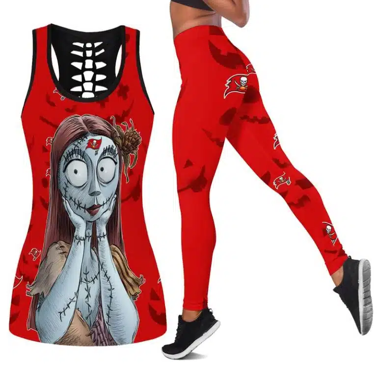 Tampa Bay Buccaneers Women's Hollow Out Tank Top + Legging QY71