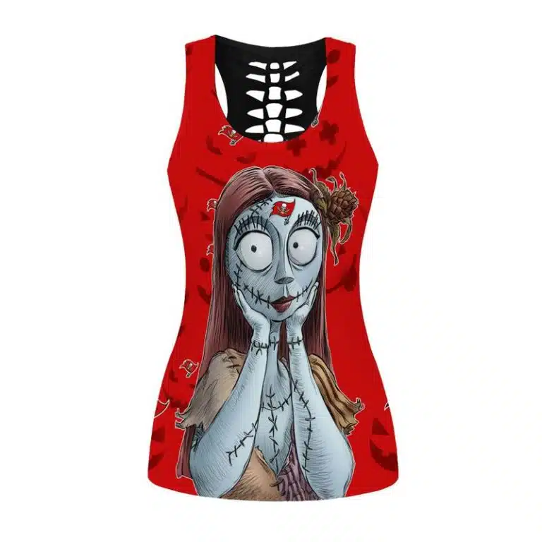 Tampa Bay Buccaneers Women's Hollow Out Tank Top + Legging QY71 - Image 2