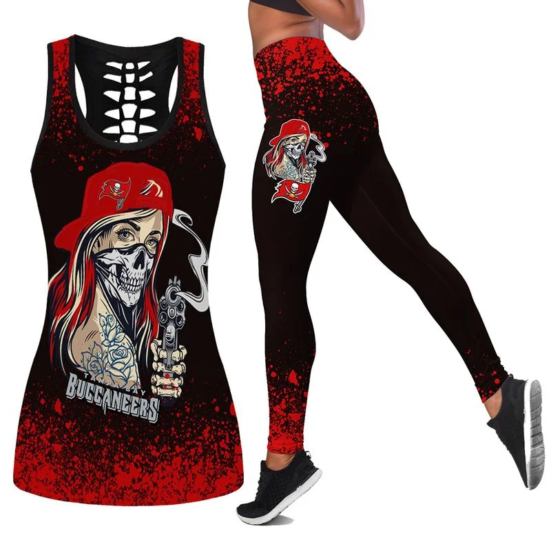 Tampa Bay Buccaneers Women's Hollow Out Tank Top + Legging IE73