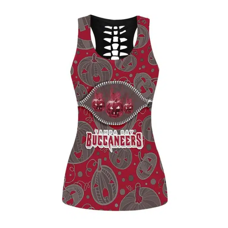 Tampa Bay Buccaneers Women's Hollow Out Tank Top + Legging WD41 - Image 2