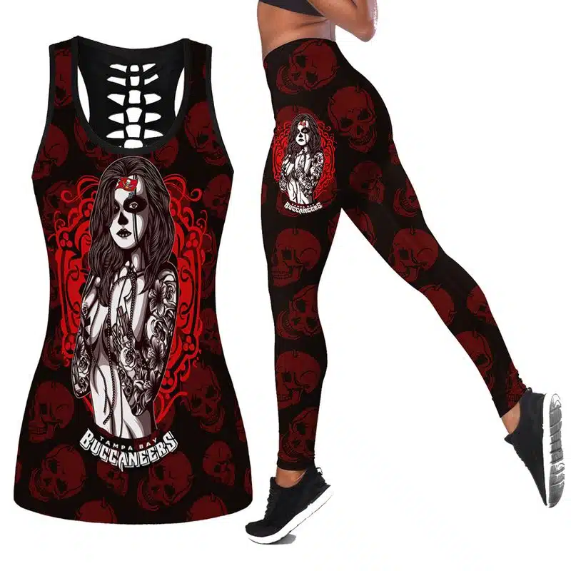 Tampa Bay Buccaneers Women's Hollow Out Tank Top + Legging KW28