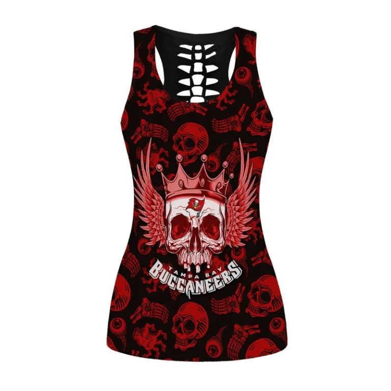 Tampa Bay Buccaneers Women's Hollow Out Tank Top + Legging UC34 - Image 2