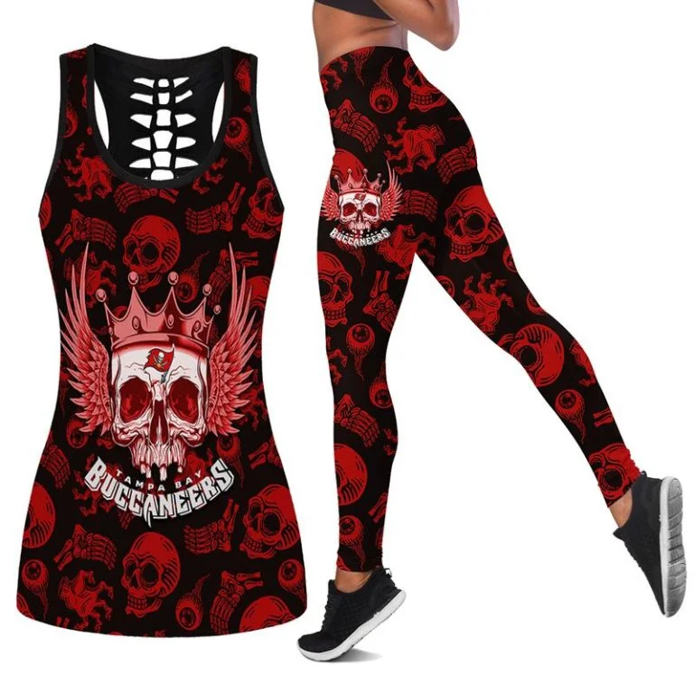 Tampa Bay Buccaneers Women's Hollow Out Tank Top + Legging UC34