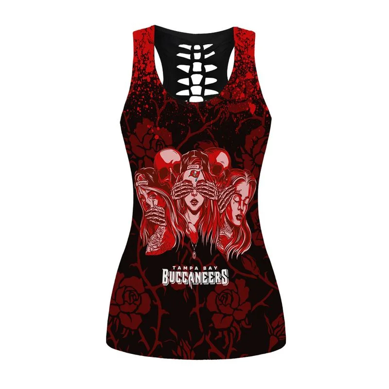 Tampa Bay Buccaneers Women's Hollow Out Tank Top + Legging TW46 - Image 2