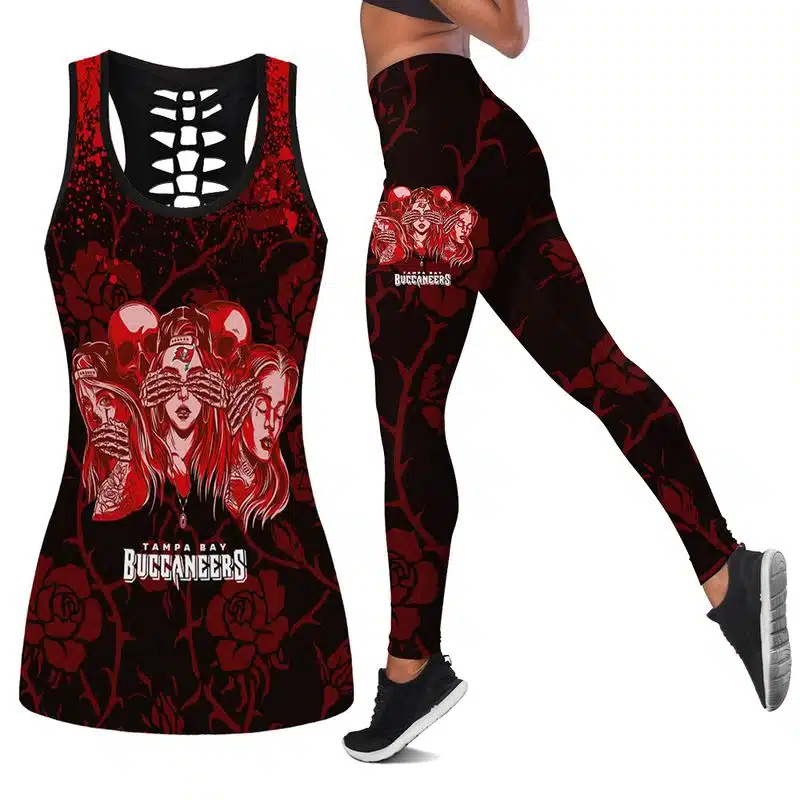 Tampa Bay Buccaneers Women's Hollow Out Tank Top + Legging TW46
