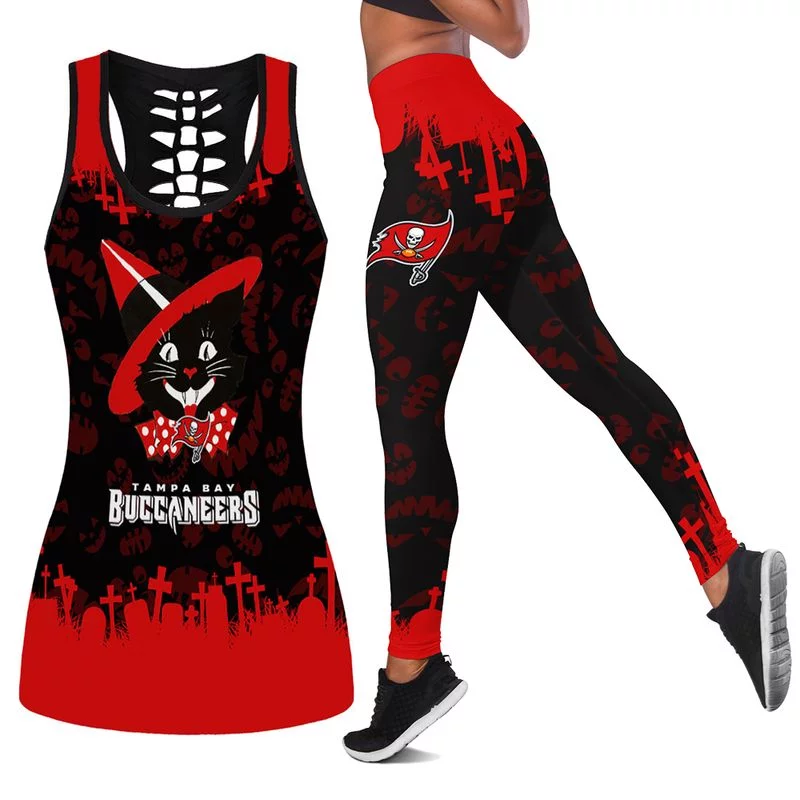 Tampa Bay Buccaneers Women's Hollow Out Tank Top + Legging RK13